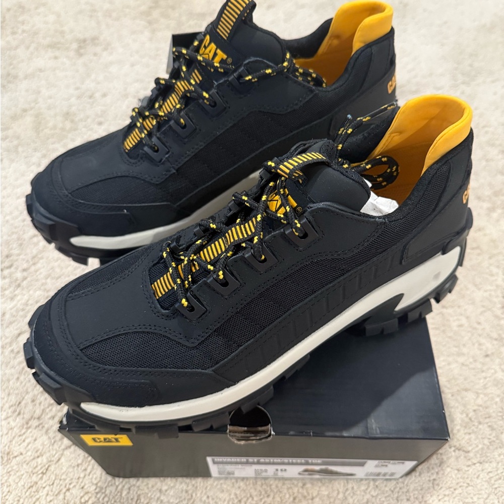 Caterpillar Black and Yellow Boots Durable Outdoor Footwear